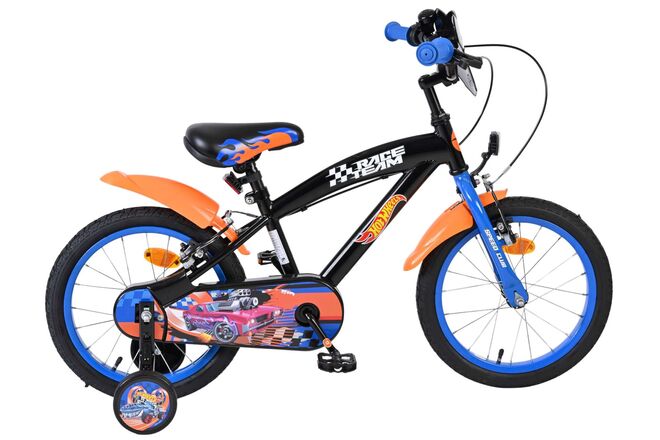 Hot Wheels Kinderfiets 16 inch Jongensfiets Zwart Twee Handremmen