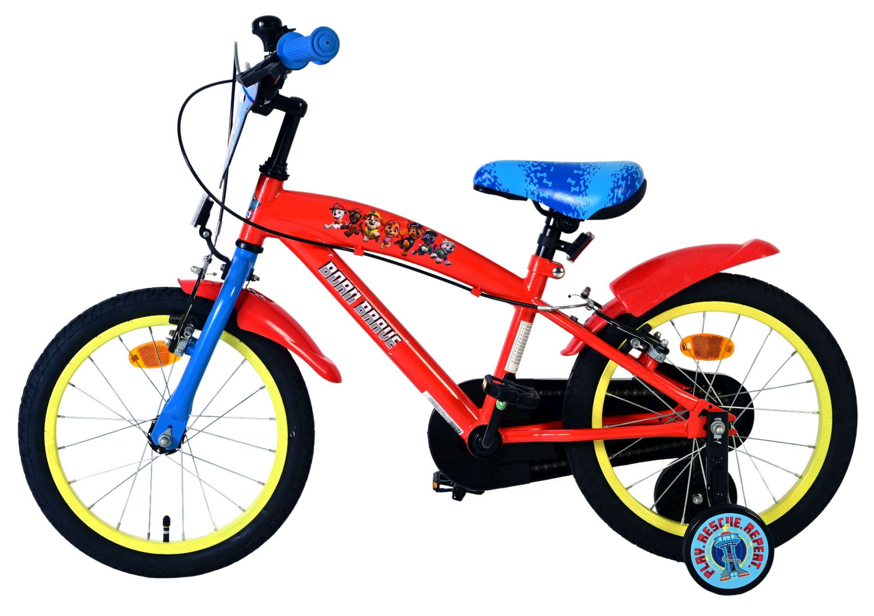 Paw Patrol Kinderfiets 16 inch Jongensfiets Rood Twee Handremmen - Afbeelding 8