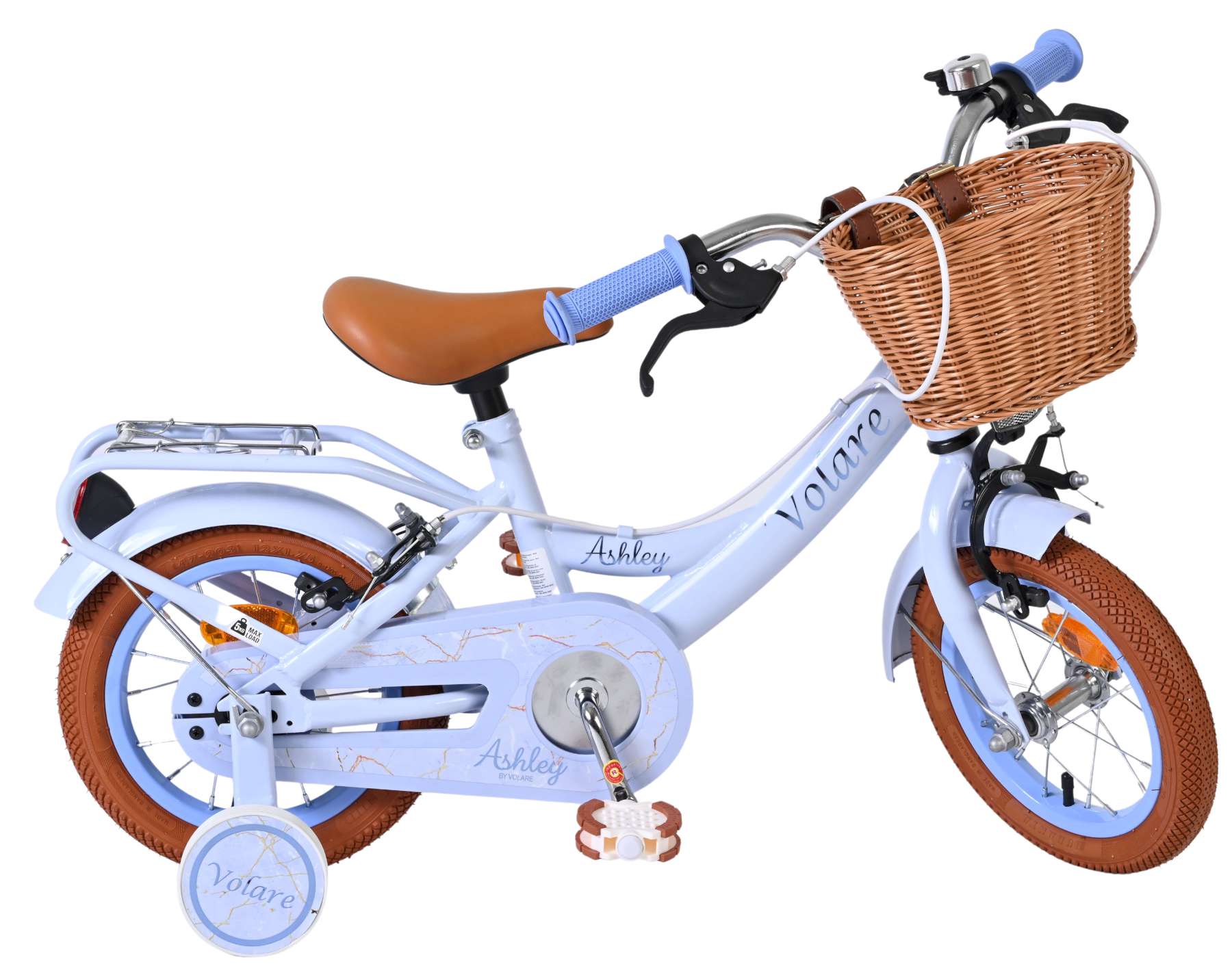 Volare Ashley Kinderfiets 12 inch Meisjesfiets Lichtblauw Twee Handremmen - Afbeelding 10