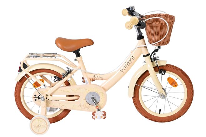 Volare Ashley Kinderfiets 14 inch Meisjesfiets Crème Twee Handremmen