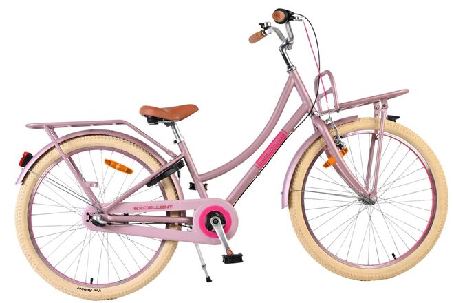 Volare Excellent Kinderfiets 24 inch Meisjesfiets Matt Roze 3 Versnellingen