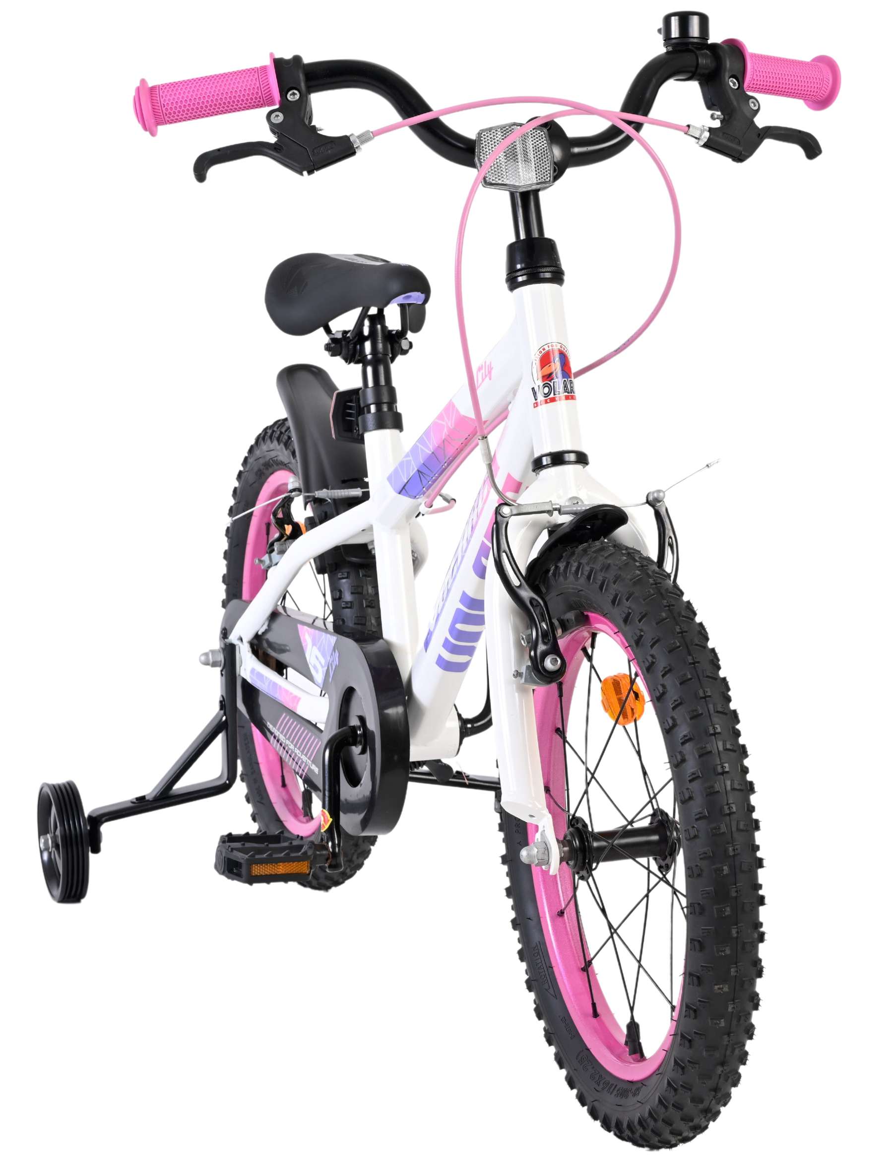 Volare Lily Kinderfiets 16 inch Meisjesfiets Wit Roze Paars Twee Handremmen - Afbeelding 5