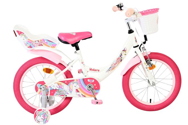 Volare Unicorn Kinderfiets 16 inch Meisjesfiets Wit
