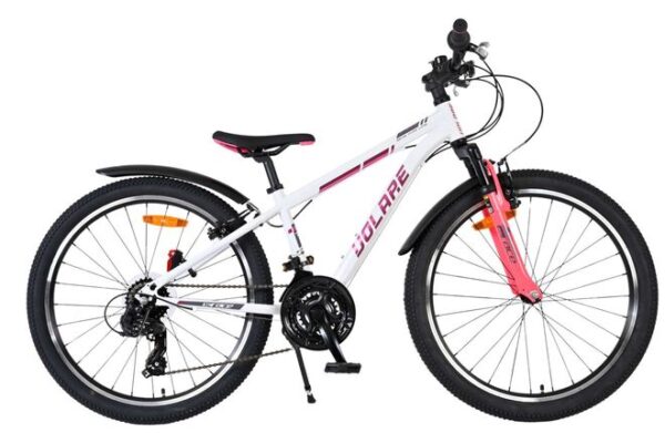 Volare XC Race Kinderfiets 24 inch Meisjesfiets Wit Roze 21 Versnellingen