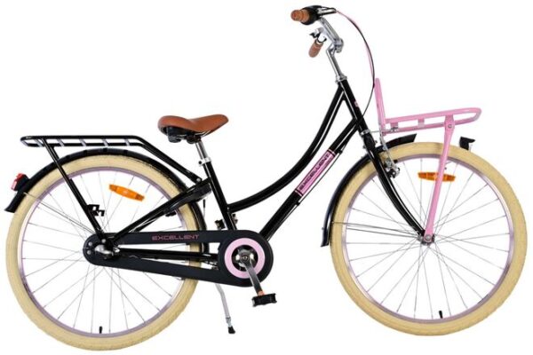 Volare Excellent Kinderfiets 24 inch Meisjesfiets Zwart 3 Versnellingen