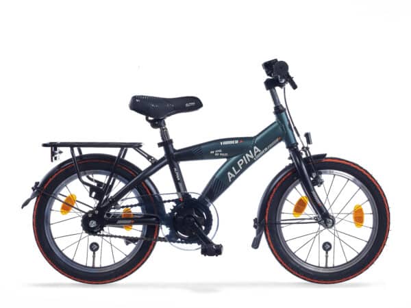 Alpina Yabber Kinderfiets 16 inch - Pine Green Matte - Vivid Black Matte