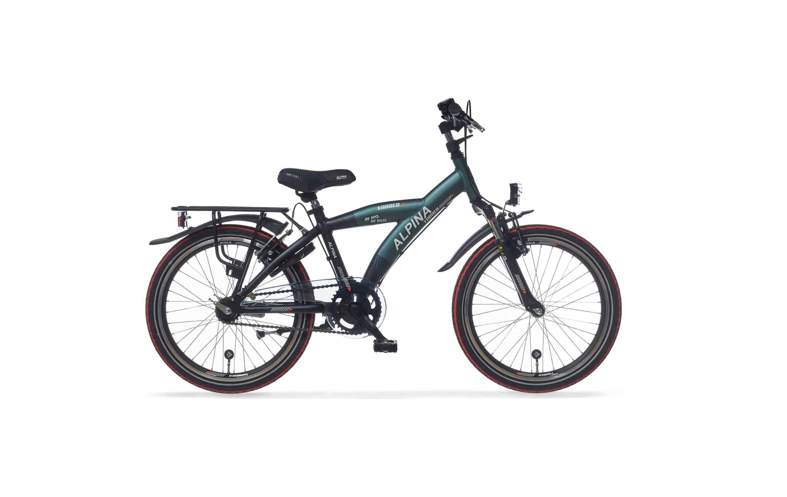 Alpina Yabber Kinderfiets 20 inch - Pine Green Matte - Vivid Black Matte