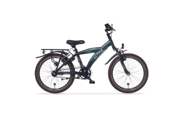 Alpina Yabber Kinderfiets 22 inch - Pine Green Matte - Vivid Black Matte