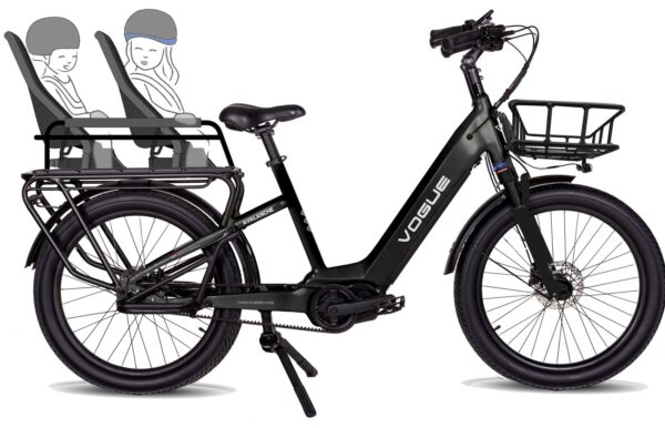 Vogue Avalanche Elektrische Longtail Fiets in Matt Black