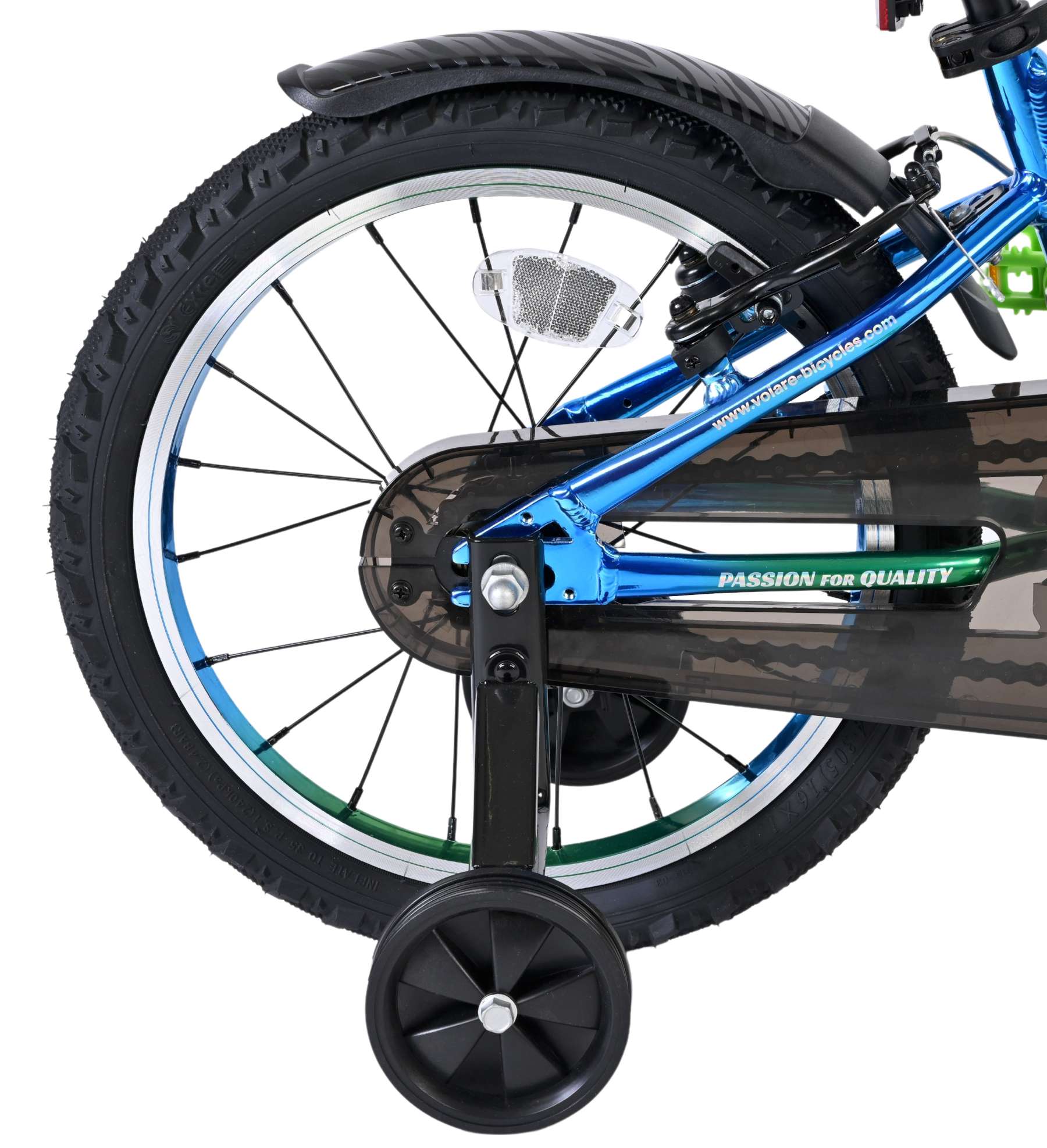 Volare Chrome Kinderfiets 16 inch Jongensfiets Blauw Groen Twee Handremmen - Afbeelding 2