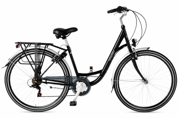 Wheelerz Damesfiets 28 inch 6 speed City Bike Glanzend zwart