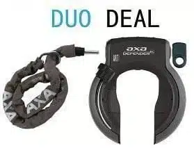 Axa Duo deal. Defender en insteekketting RLC plus 140 Axa defender ART2 Dutchfietsen